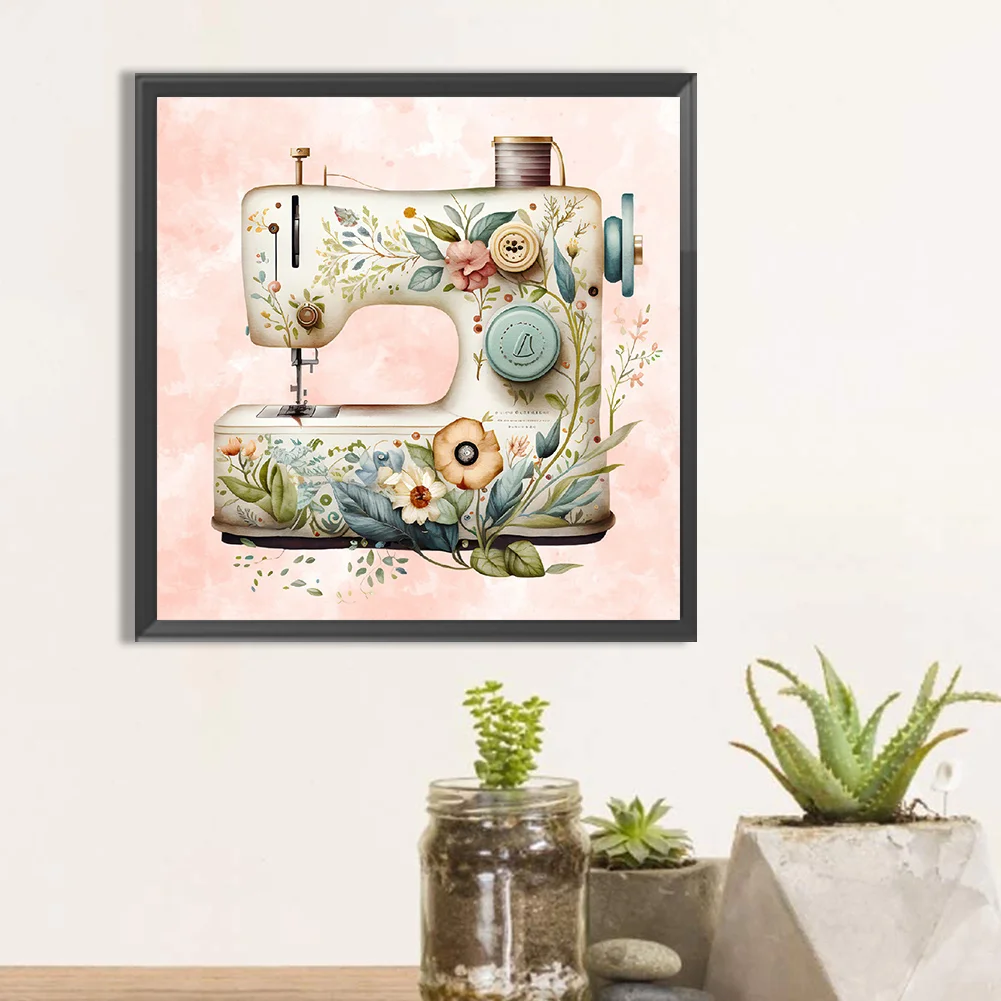 Full Round Diamond Painting 30*30cm - Sewing Machine