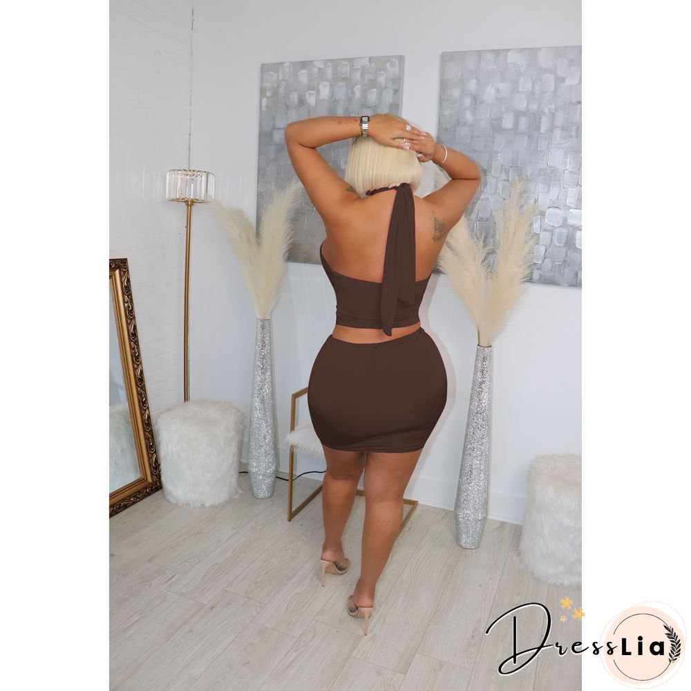 Crop Top Mini Skirt Two Piece Set