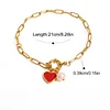 New Red Heart Pearl 18K Golden Bracelet