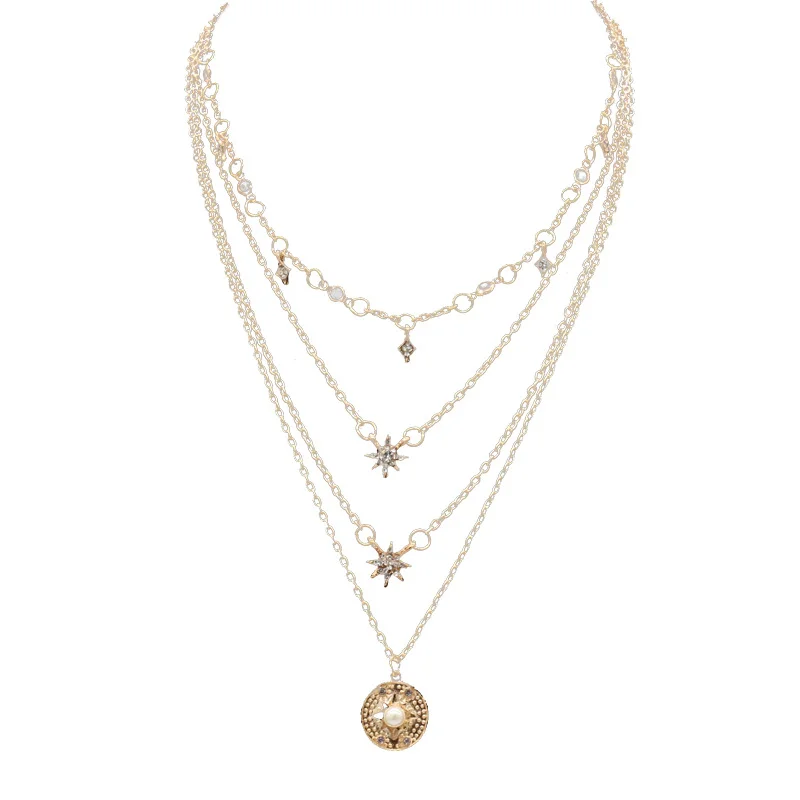   Ladies fashion star multi-layer alloy necklace - Neojana