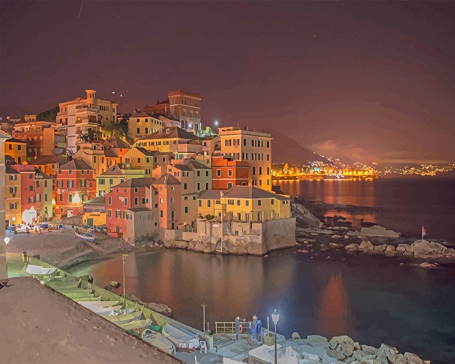 

Boccadasse Beach Genova Italy – Paint By Numbers - 40*50CM, 501 Original