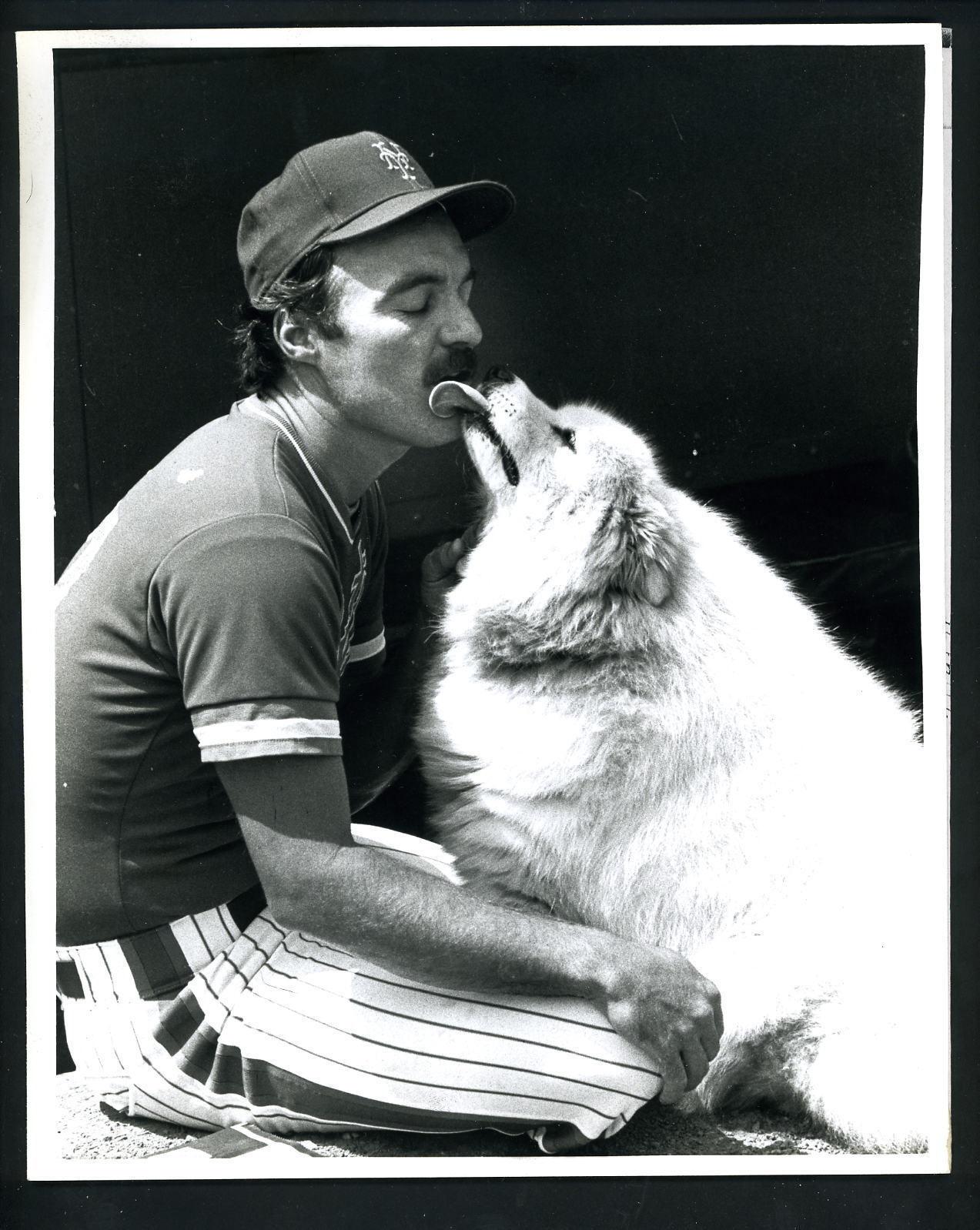 Craig Swan & his Samoyed Misty 1983 Press Photo Poster painting New York Mets