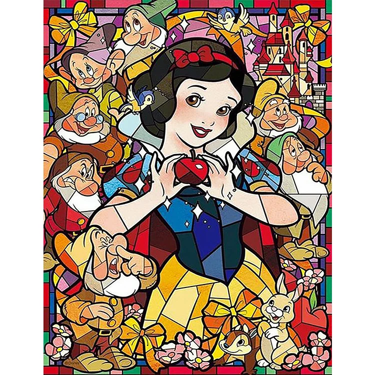 Snow White Glass Painting 50*60CM(Canvas) Full Round Drill Diamond Painting gbfke