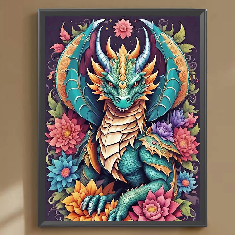 Diamond Painting - Full Round Drill - Colorful Dragon(Canvas|30*40cm)
