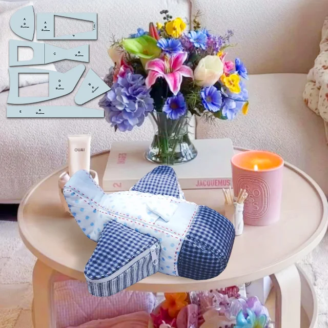 Cute Airplane Ttorage Bag Sewing Template - With Instructions