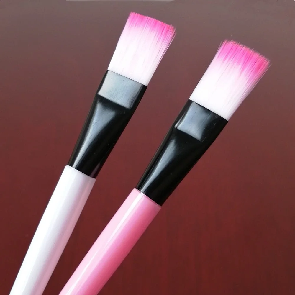 2pc Professional Mask brush Soft Nylon Makeup Brushes White Or Pink Plastic Handle Cosmetic Make up Tools Convenient and Clean