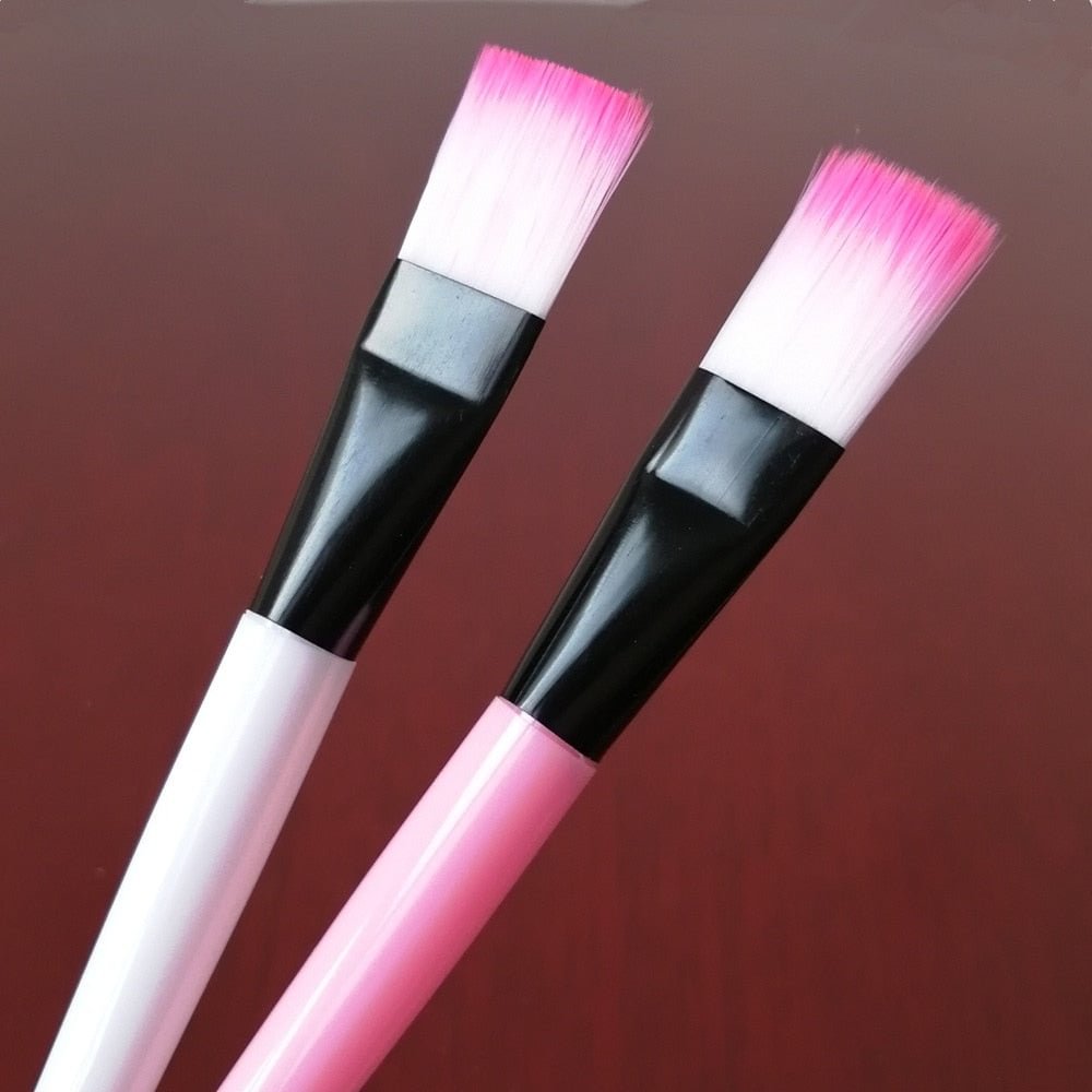 2pc Professional Mask brush Soft Nylon Makeup Brushes White Or Pink Plastic Handle Cosmetic Make up Tools Convenient and Clean