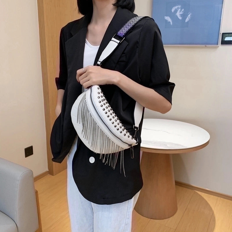Women’s Streetwear Stripe Pu Leather Waist Bags