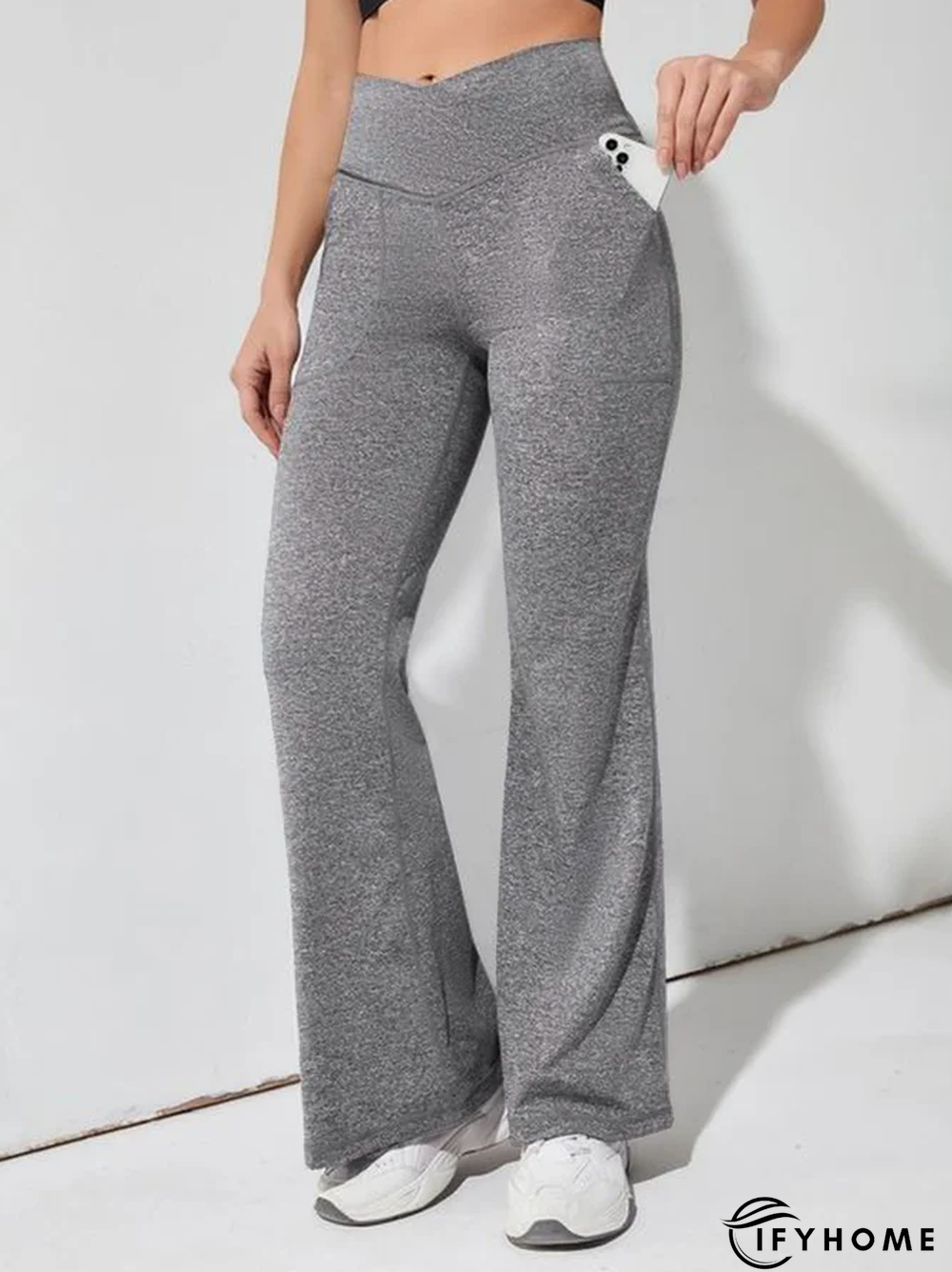 Gray Casual Plain Sweatpants | IFYHOME