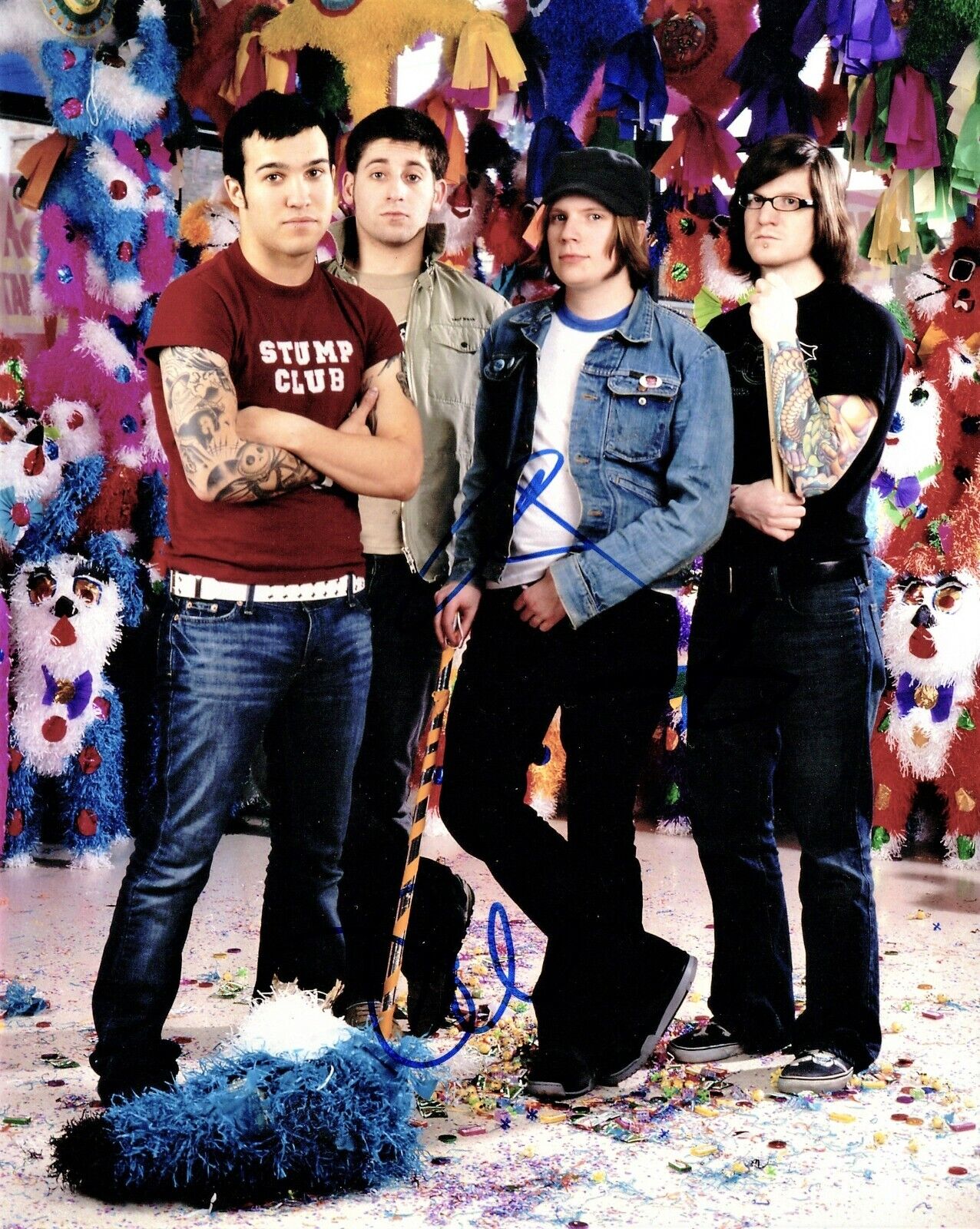 Pete Wentz, Patrick Stump + Andy Hurley Signed FALL OUT BOY 8x10 inch Photo Poster painting