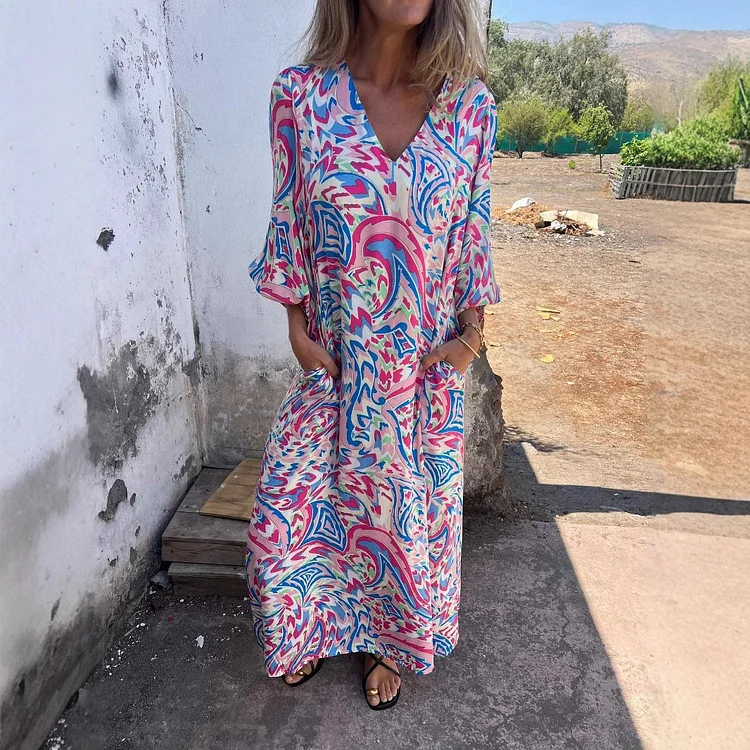 🌸[S-3XL]Spring/Summer V-Print Dress 