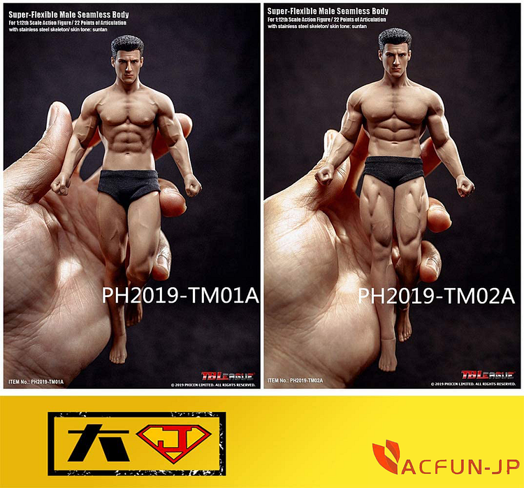 フィギュア　[破損品] 1/6 スーパーフレキシブル 男性シームレスボディ(マッスル/サンタン) TBリーグ】スーパーフレキシブル 男性シームレスボディ