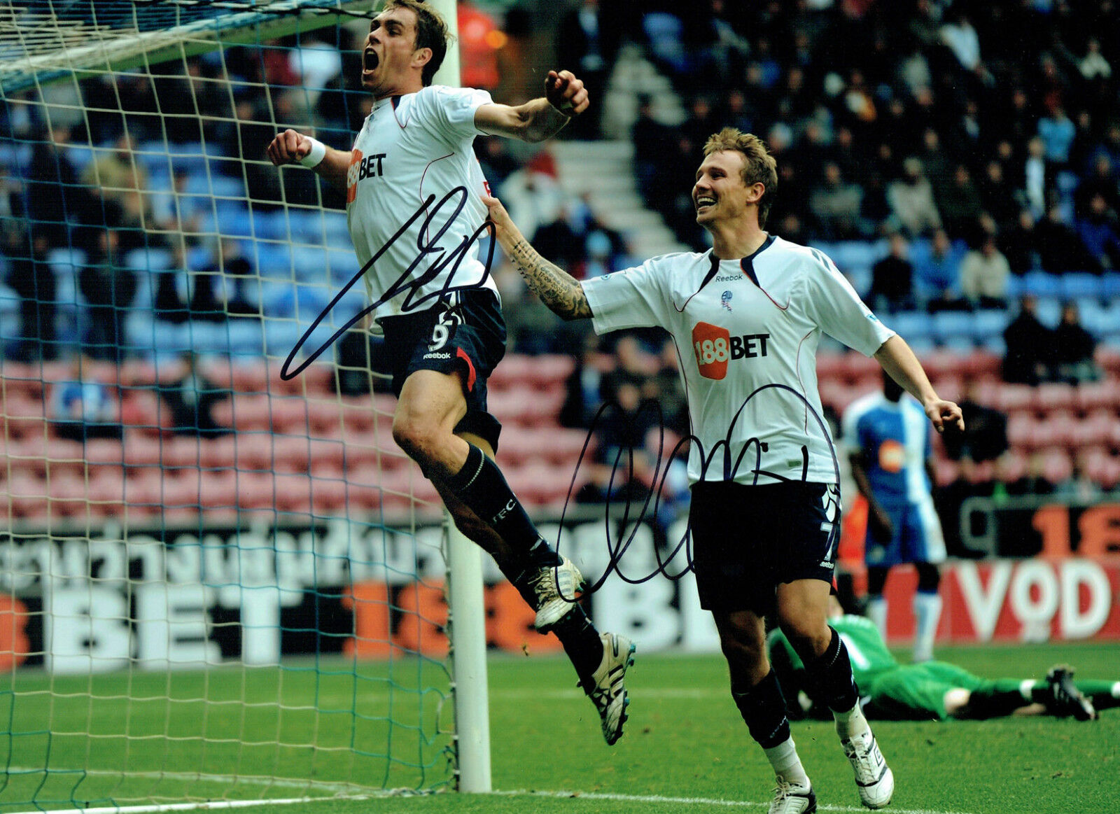 Johan ELMANDER & Matthew TAYLOR SIGNED Autograph 16x12 Photo Poster painting AFTAL COA Bolton