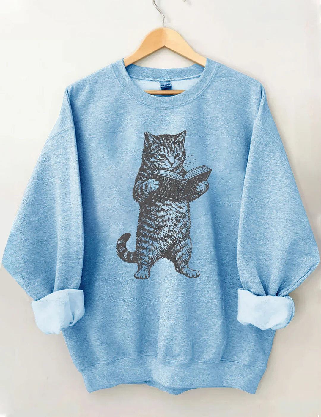 Cat Reading Book Lover Sweatshirt