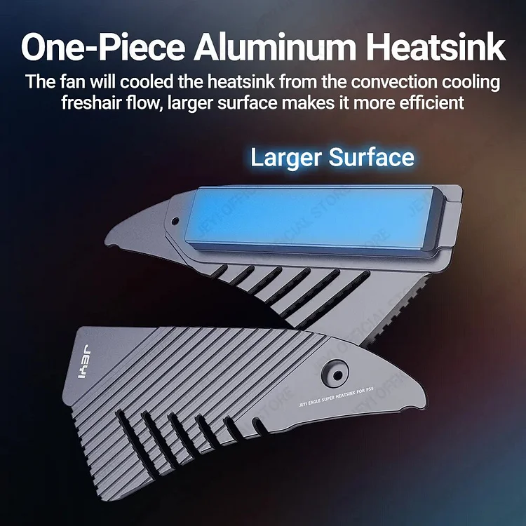 JEYI PS5 M.2 SSD Heatsink, Large Area Solid Aluminum Cooler