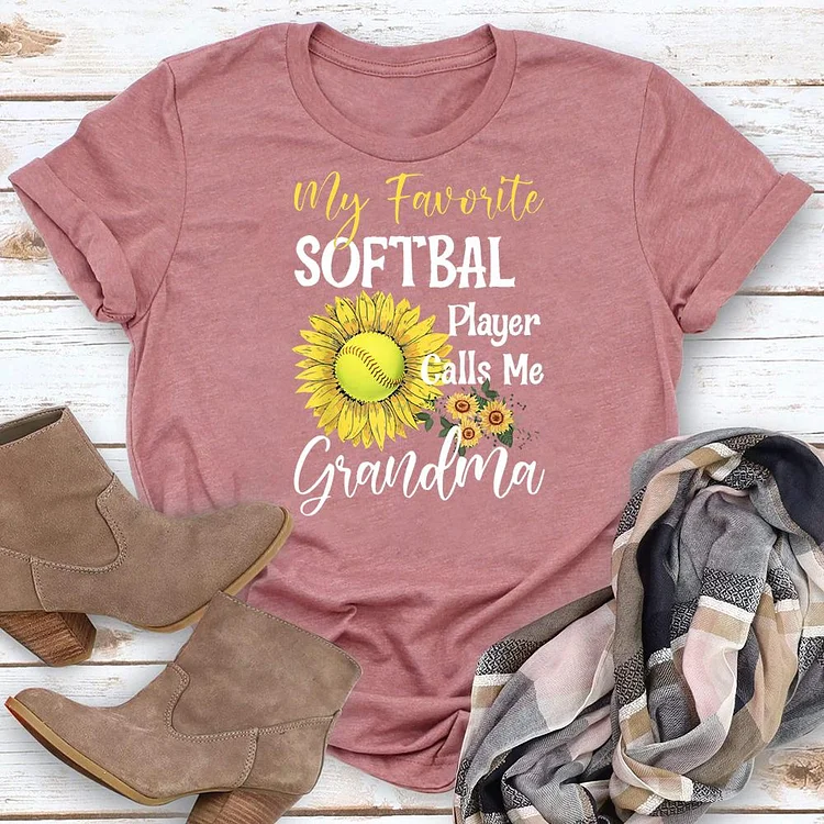 My Favorite Softball Player Call Me Nana Mothers Day V-Neck T