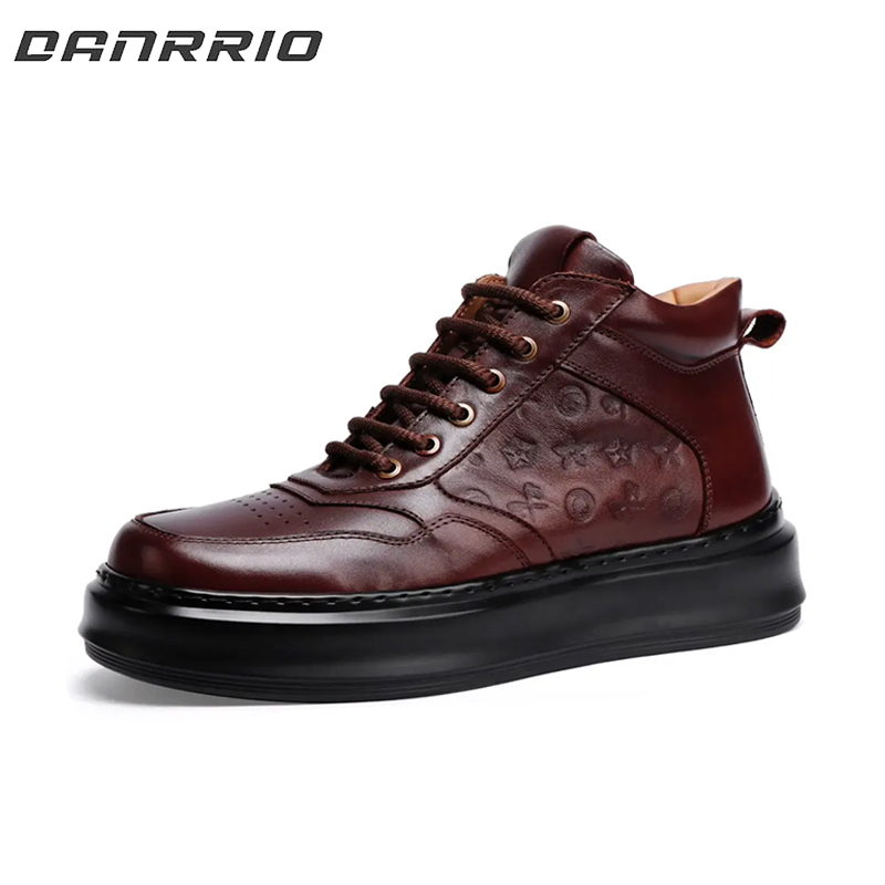 DANRRIO Horsehide Vintage Men's Boots Casual Fashion Thick Soles Leather Boots DANRRIO.COM DANRRIO