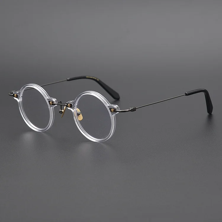 Japanese Handmade Retro Round Frame Folksy Pure Titanium Glasses Frame  for Men and Women