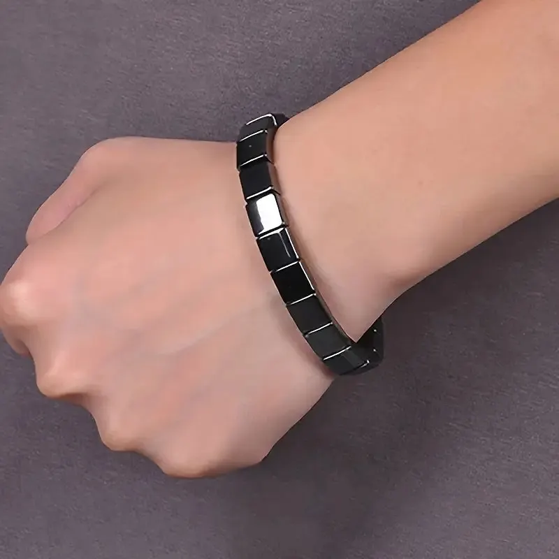Men's Hematite Bracelet, Natural Stone Beaded Elastic with Stones, Minimalist Durable Everyday Casual Wear, for Formal Events & Casual Attire, Year-Round Elegant Beaded Bracelet, Jewelry Gift 2026 - SGD S$14.54 –P6