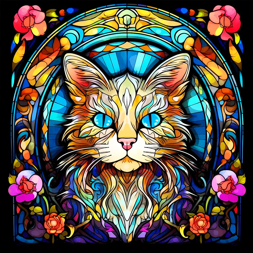 The Cat 30*30cm(canvas) full round drill diamond painting