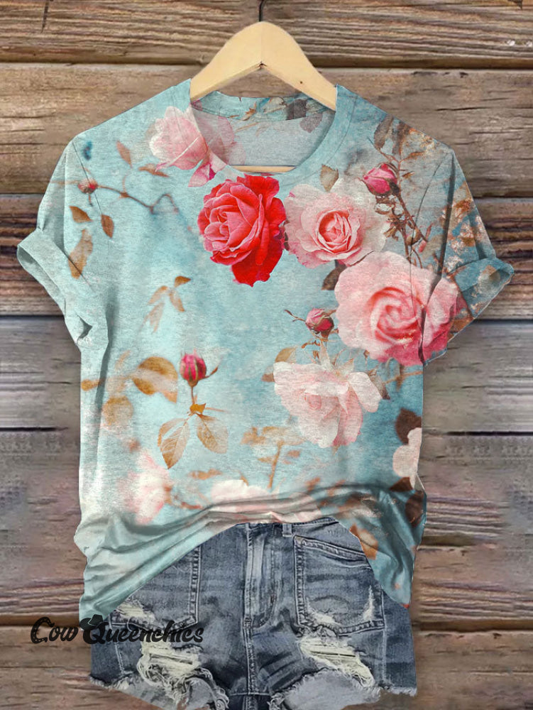 Vintage Art Print T-Shirt Multicolor / S