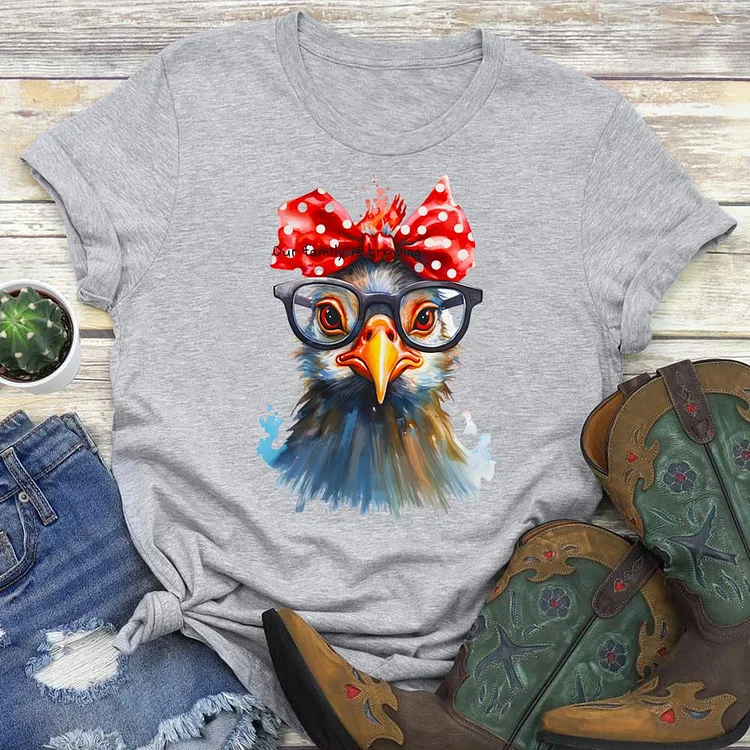 farm chicken Round Neck T-shirt-0023901