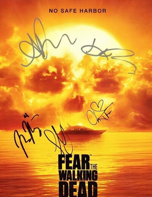 Fear The Walking Dead Full Signed Cast Photo Poster painting Kim Dickens, Alycia Debnam Carey +3