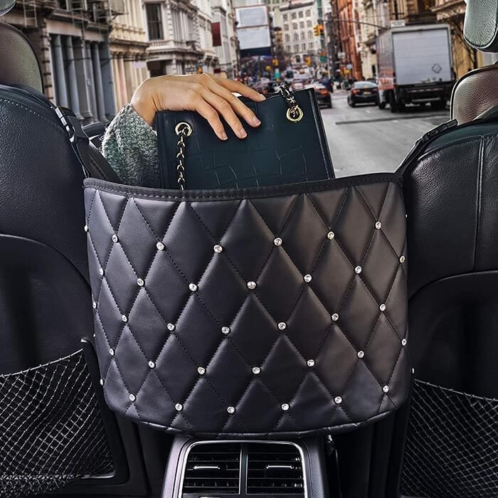 Leather Car Pocket Handbag Holder