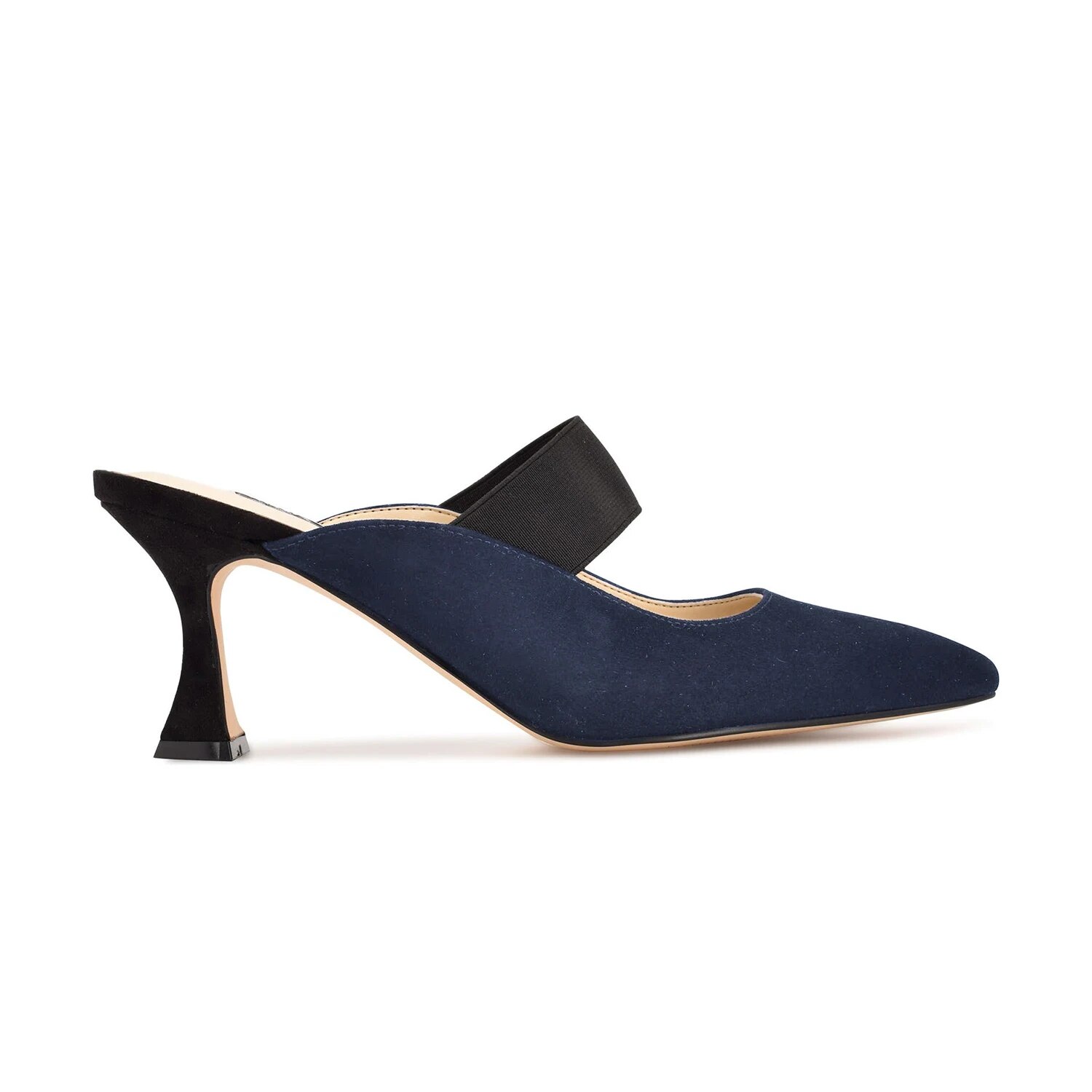 TAAFO Snackskin High Thin Heels Women's Slippers Pointed Toe Outside Mules Ladies Elastic Shoes 