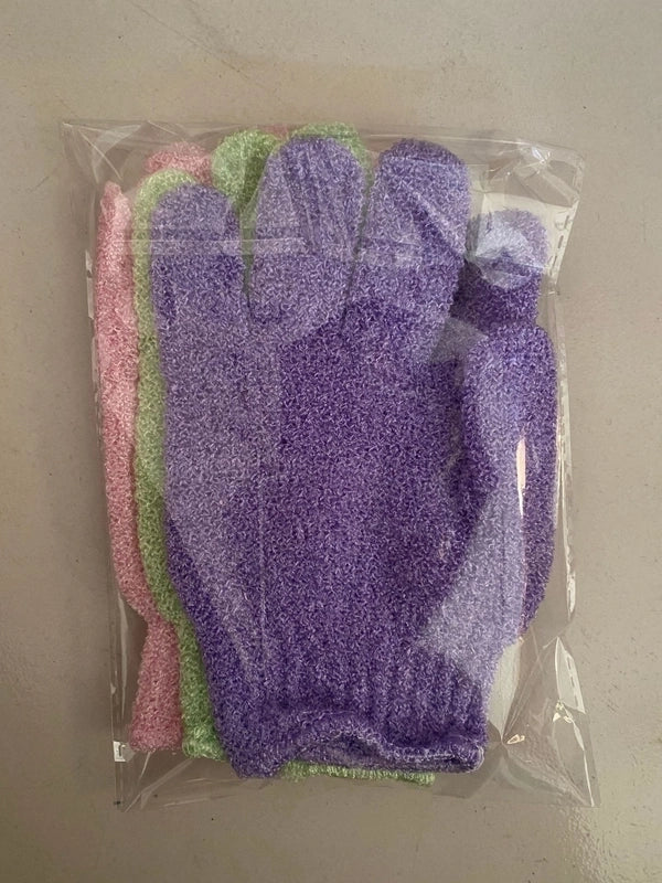 Minimalist Solid Color Nylon Bath Gloves