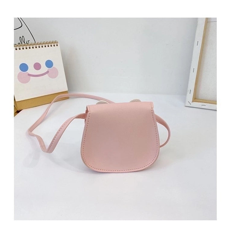 Girl’s Small Pu Leather Rabbit Cute Square Magnetic Buckle Crossbody Bag