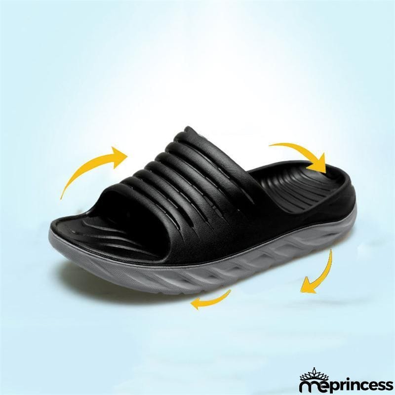 Mens Personalized Color-Blocking Non-Slip Elastic Sole Platform Comfy Slippers