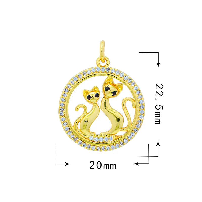 1 Piece 18*20.5mm 19*33mm Copper Zircon Star Moon Heart Shape Pendant