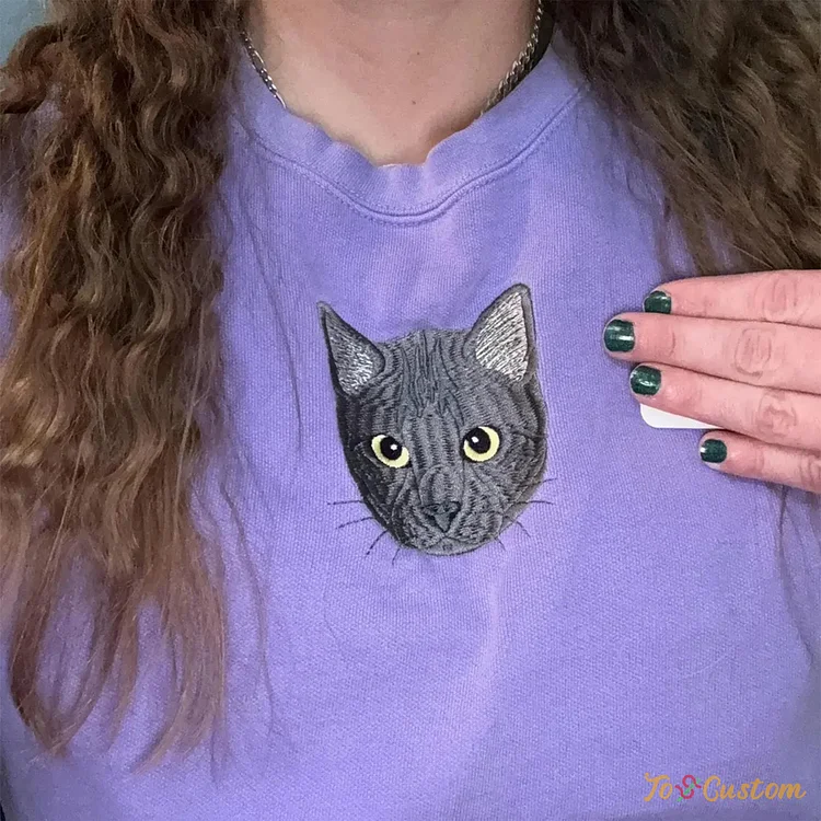 TOSCUSTOM™ Custom British Cat Embroidered Sweatshirt Personalized Pet Hoodie with Name