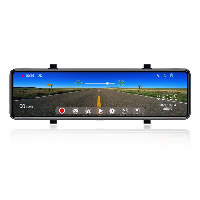 Garlaven 4K Dual Dash Cam 12" Mirror GPS Full Touch Screen Car Recorder