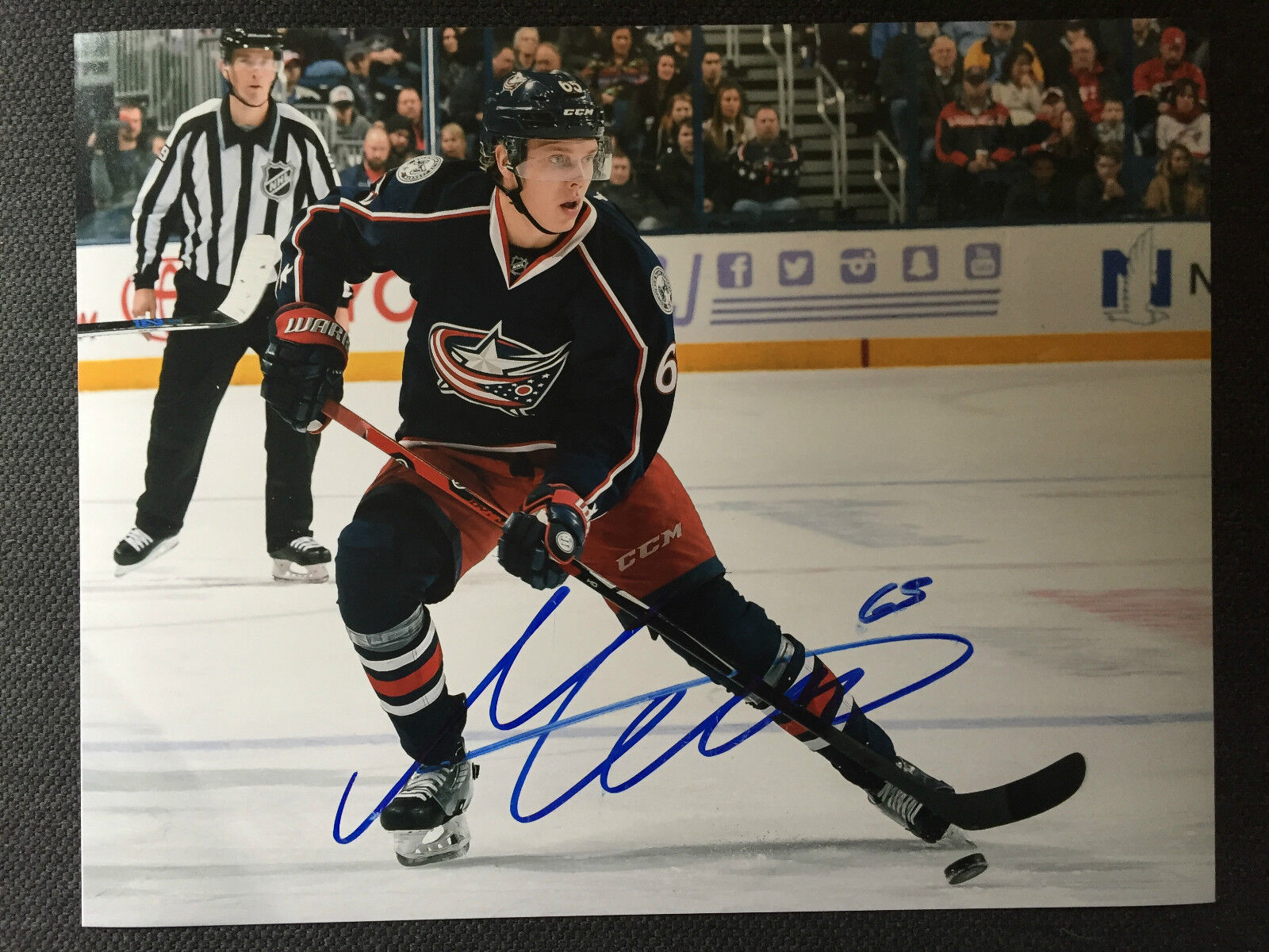 Columbus Blue Jackets Markus Nutivaara Signed Autographed 11x14 Photo Poster painting COA