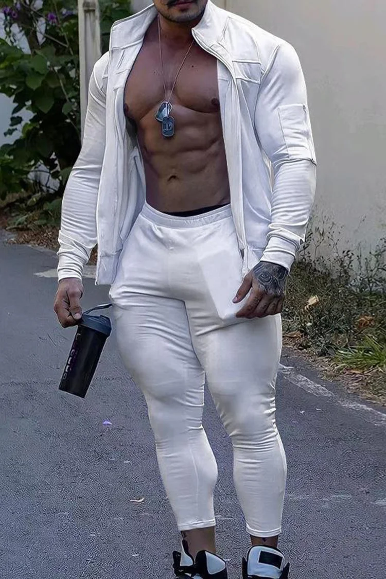 Casual Fashion Sports ZipperTracksuit Two Piece Set