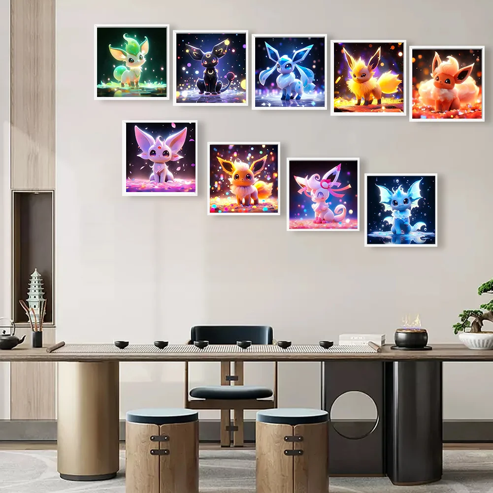 9pcs/Set Diamond Painting - Full Round Drill - Pokemon(Canvas|30*30cm)