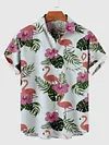 Full-Print Flamingos Printing Men's Short Sleeve Shirt