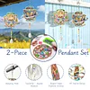 2pcs DIY Diamond Painting Butterfly Wind Chimes Crystal Window Suncatcher Craft Set Birthday Gifts Home Garden Decor