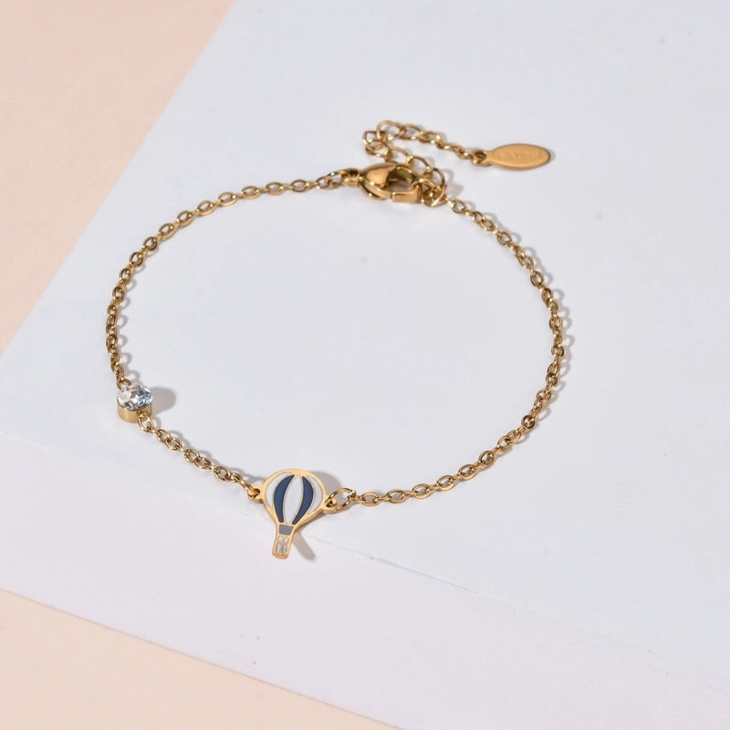 Basic Minimalist Classic Style Letter Hot Air Balloon Heart Shape 304 Stainless Steel Bracelets In Bulk