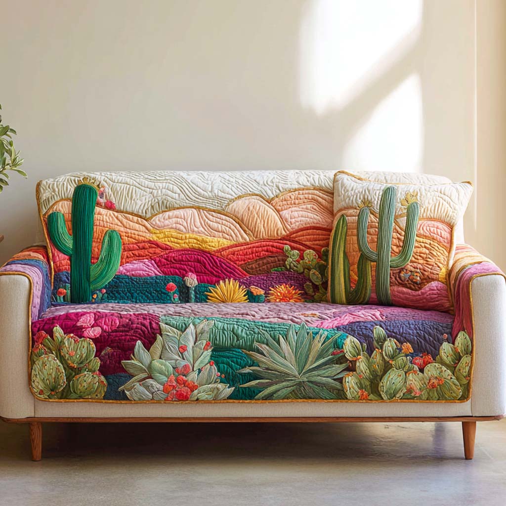 Desert Glow Quilted Sofa Cover NCU0XD1491 everthome