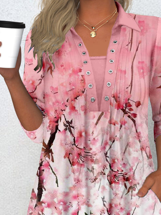 Women's Long Sleeve Scoop Neck Graphic Tops