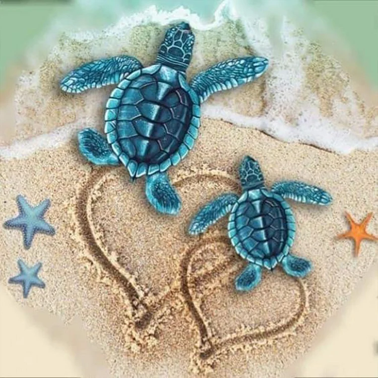 Beach Turtle - Full Round - Diamond Painting(30*30cm)