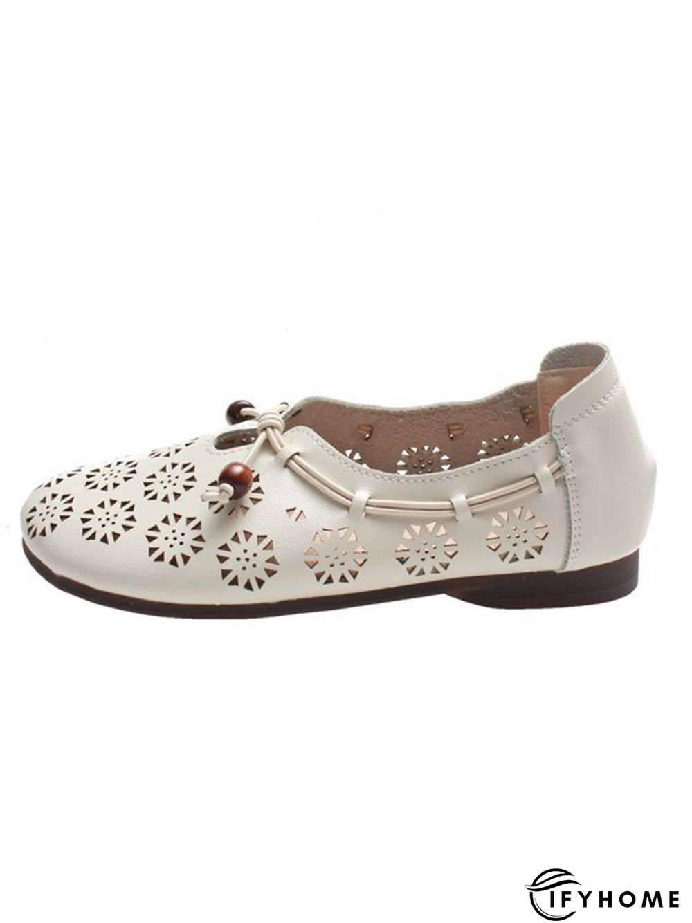 Hollow Out Beading Knot Decor Flats Shoes | IFYHOME