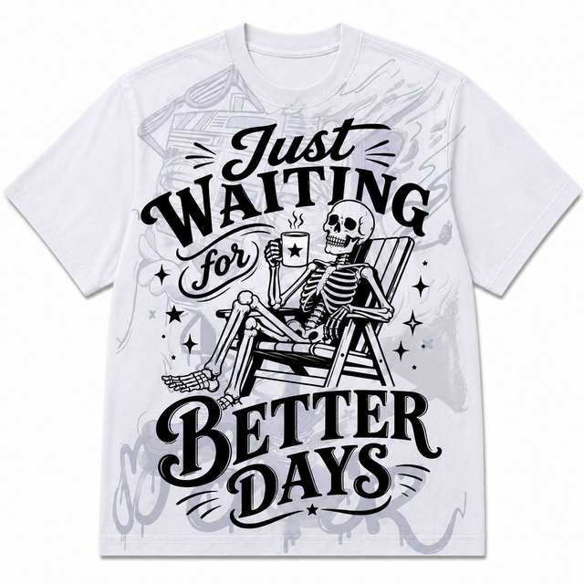 Surf Better Days Cotton T-Shirt - White / Black