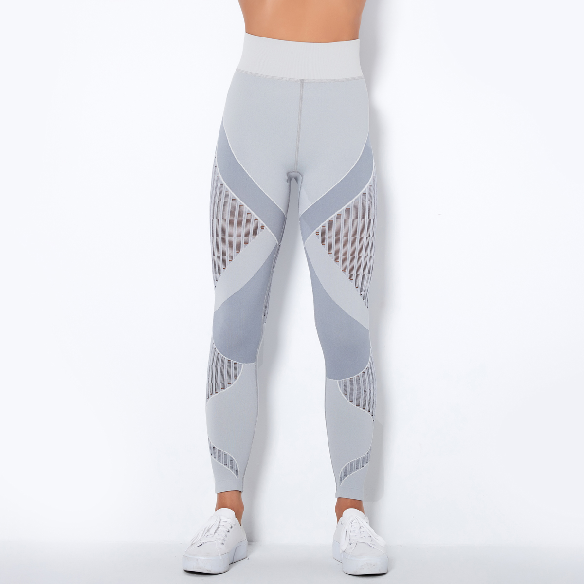 ladies' ribbed white leggings 