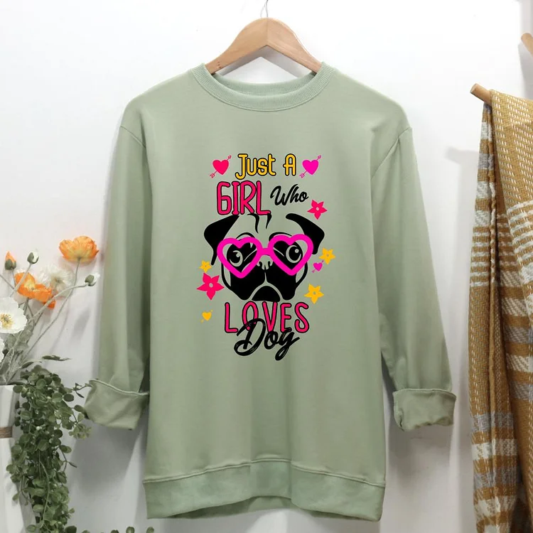 just a girl who loves dog Women Casual Sweatshirt-0021341