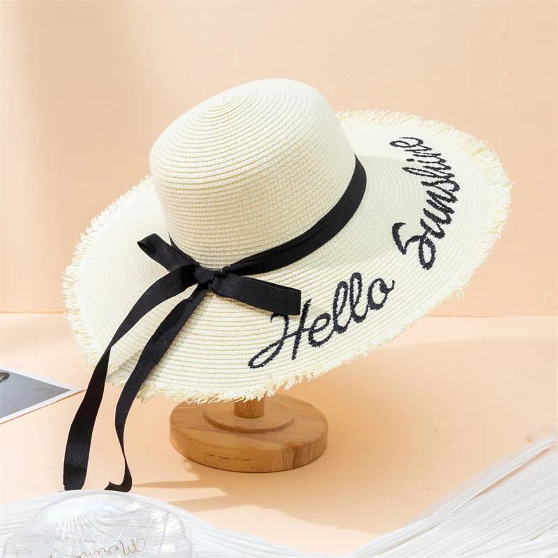 Large Brim Beach Straw Hat Sun Protection And Sunshade  Beach Hat