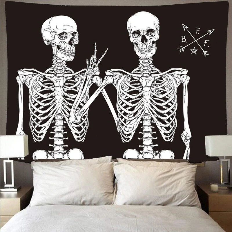 Skull King Moon Tapestry Mandala Carpet Hippie Divination Witchcraft Wall Hanging Blanket